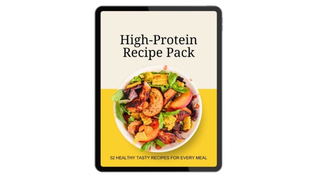 Cover of the low calorie, high protein meal recipe book.