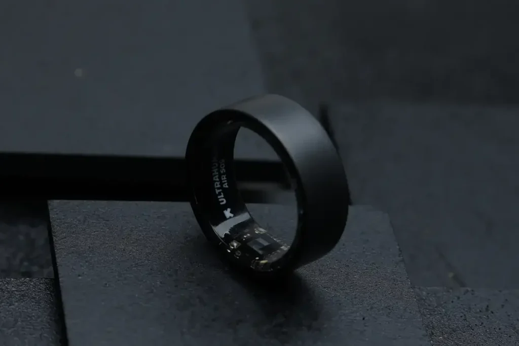 Photo of the Ultrahuman ring AIR smart ring in black.
